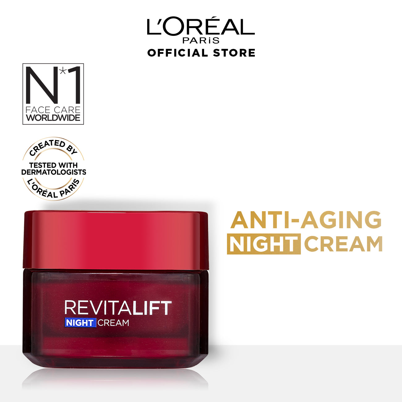 L'Oreal Paris Revitalift Classic Night Cream 50 Ml - Anti-Aging