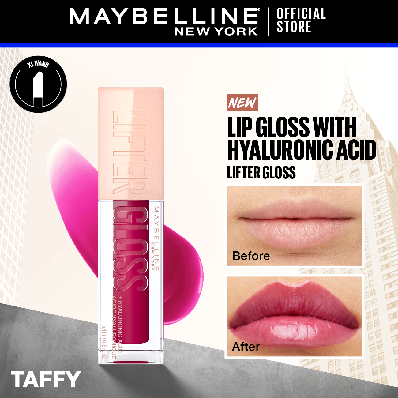 Maybelline New York Lifter Shine® Hydrating Lip Gloss With Hyaluronic Acid 5.4ml
