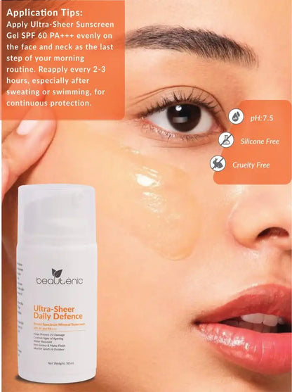 Beautenic - Ultra Sheer Daily Defence Mineral Sunscreen SPF 60, PA+++