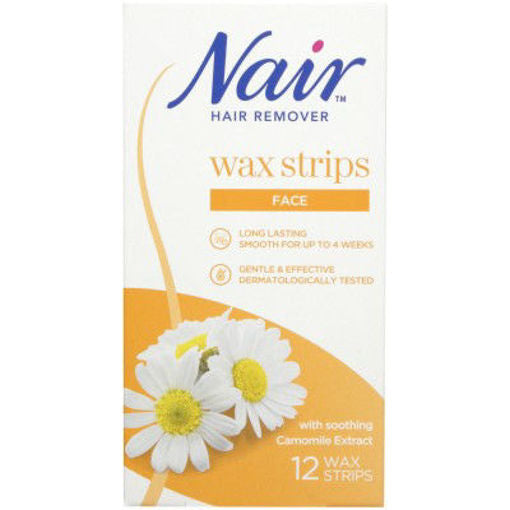 Nair Hair Removal Wax Strips Face - 12 Wax Strips