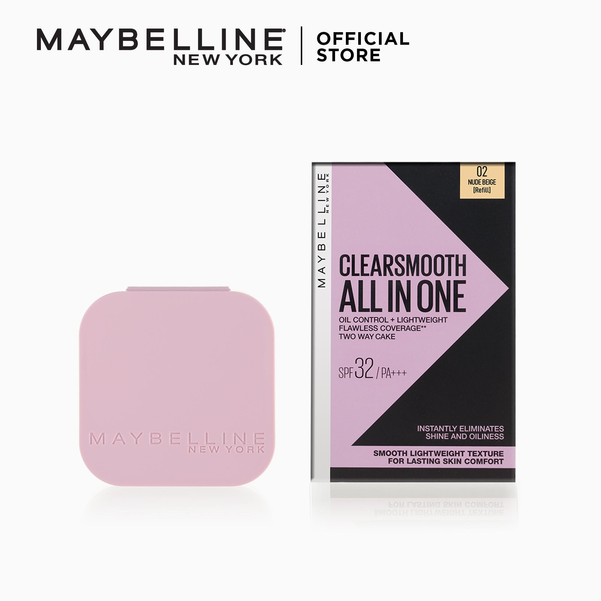 Maybelline New York Clear Smooth All In One Powder Foundation - 02 Nude Beige