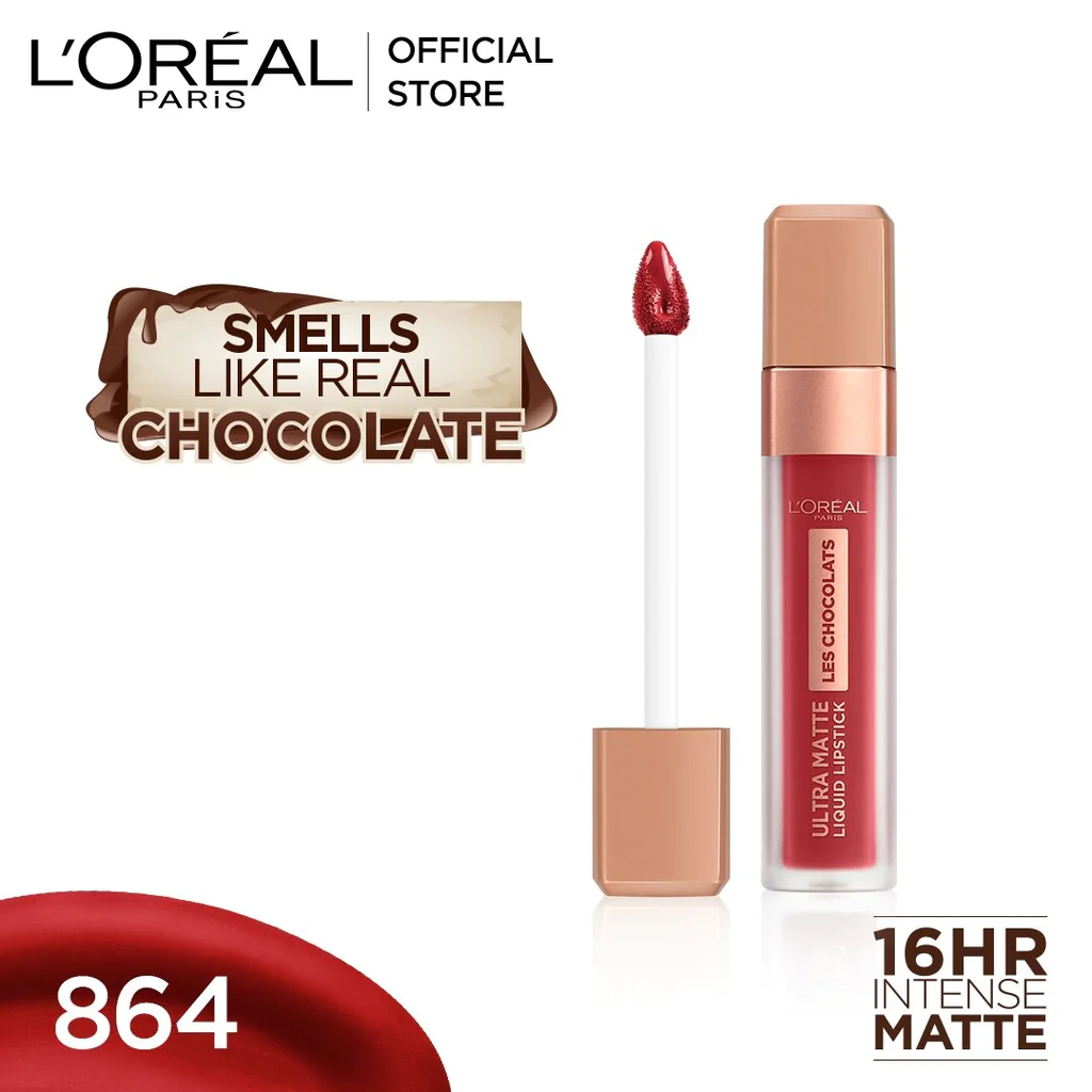 L'Oreal Paris - Infallible Les Chocolats Liquid Lipstick - 864 Tasty Ruby - Highfy.pk