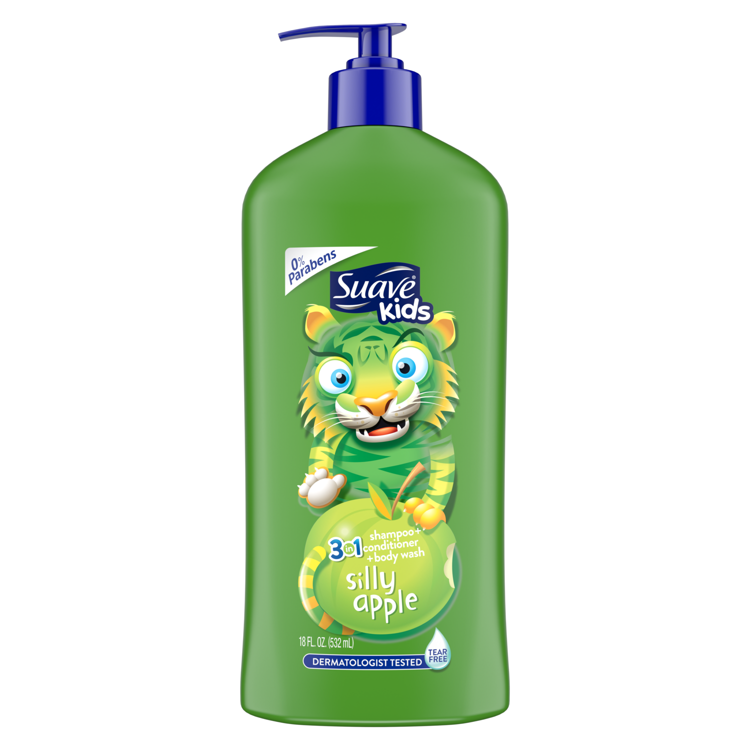 Suave Kids 3In1 Shmp+Cond+Body Wash Silly Apple Pump 18Oz/532Ml