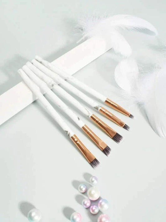 Shein- 5Pcs Marble Pattern Makeup Brush Set - Highfy.pk