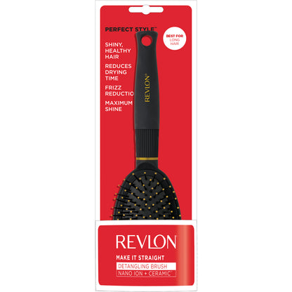 Revlon Ionic Ceramic Make It Straight Cushion Hair Brush - Black - Highfy.pk