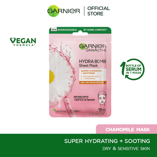 Garnier Skin Active Hydra Bomb Chamomile Tissue Face Mask, Hydrating And Soothing 28G - Highfy.pk