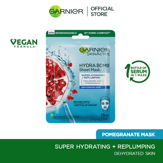 Garnier Skin Active Hydra Bomb Pomegranate Tissue Face Mask, Hydrating And Replenishing 28G - Highfy.pk