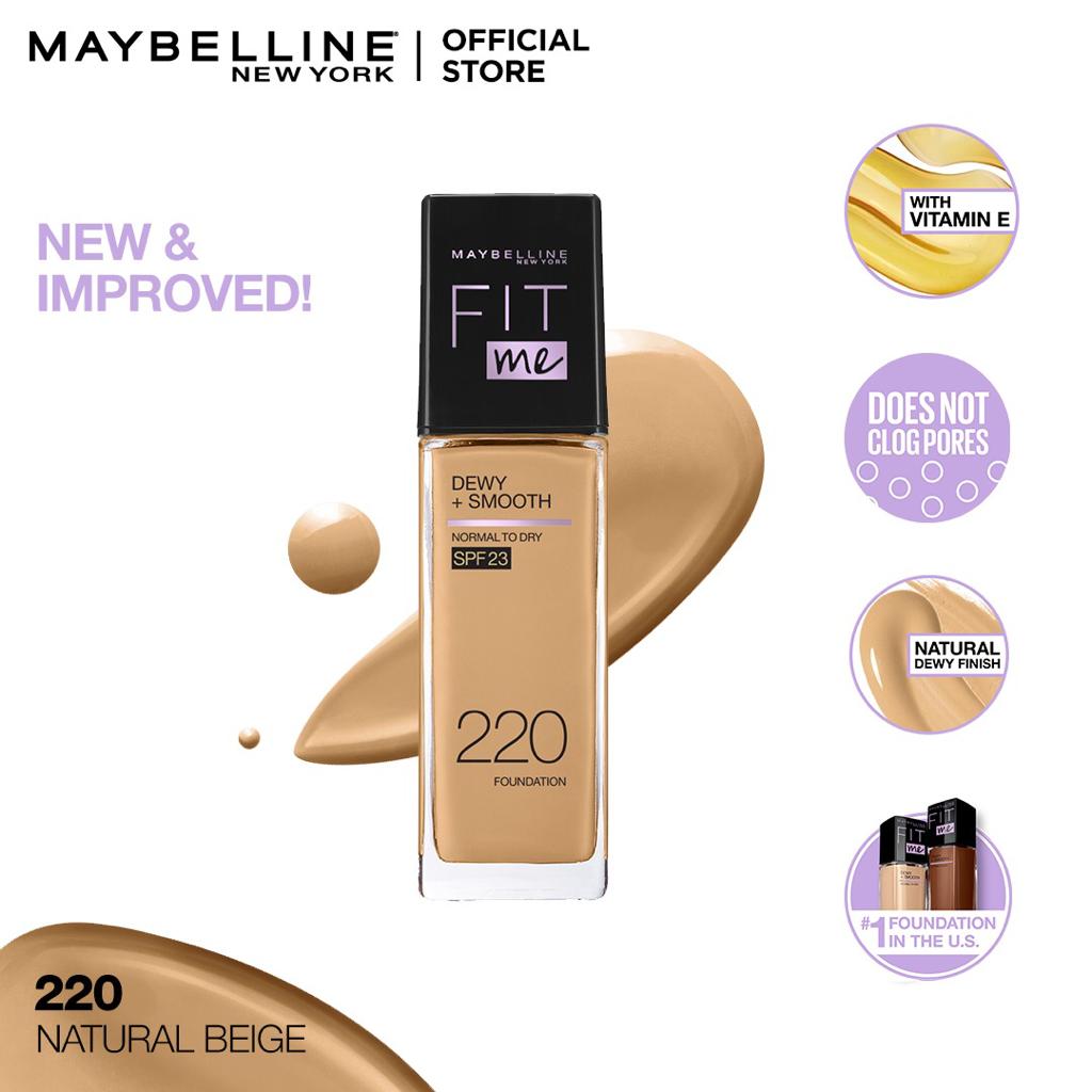 Maybelline Fit Me Dewy+Smooth Foundation 220 Natural Beige - Highfy.pk