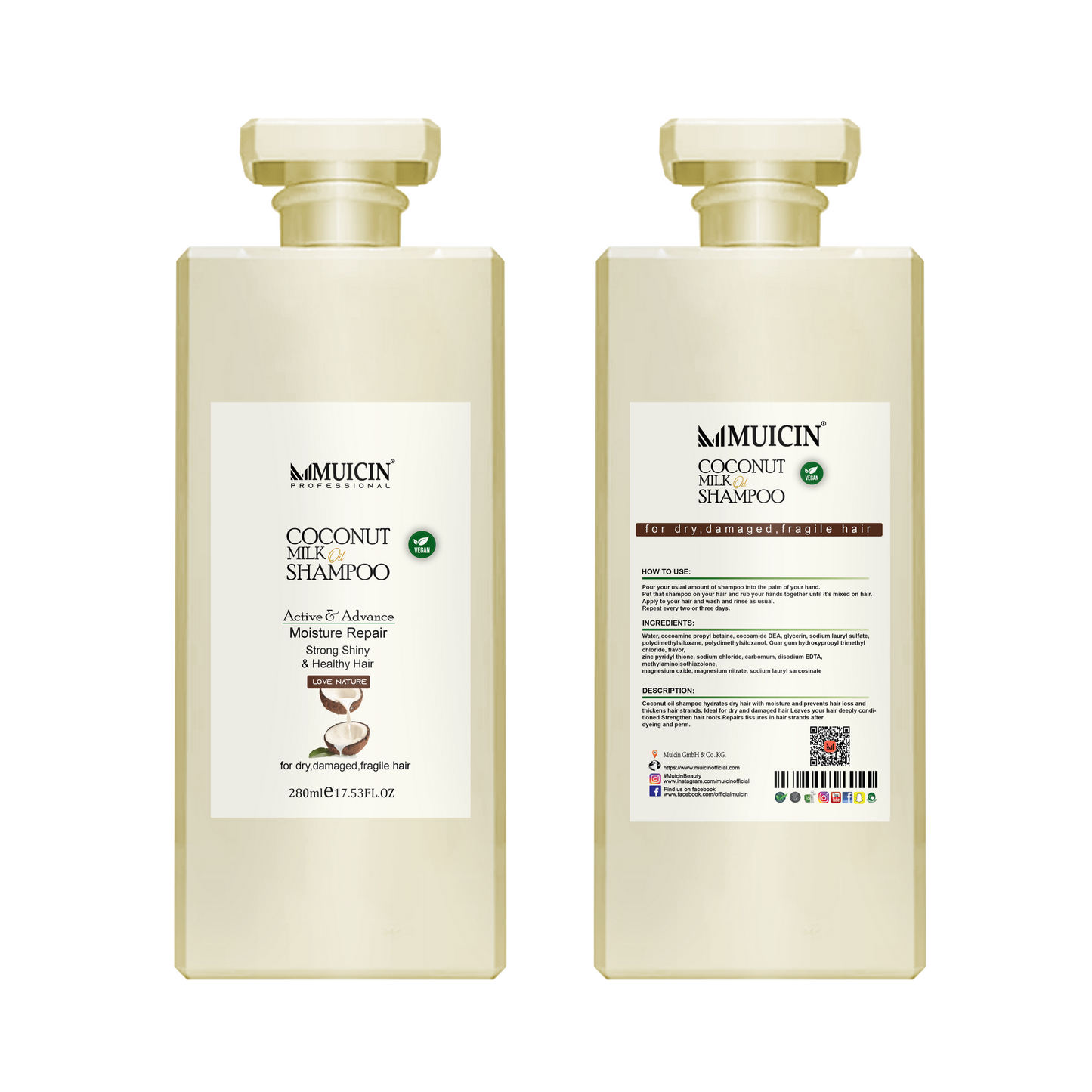 MUICIN - Coconut Milk Hair Shampoo - 280ml