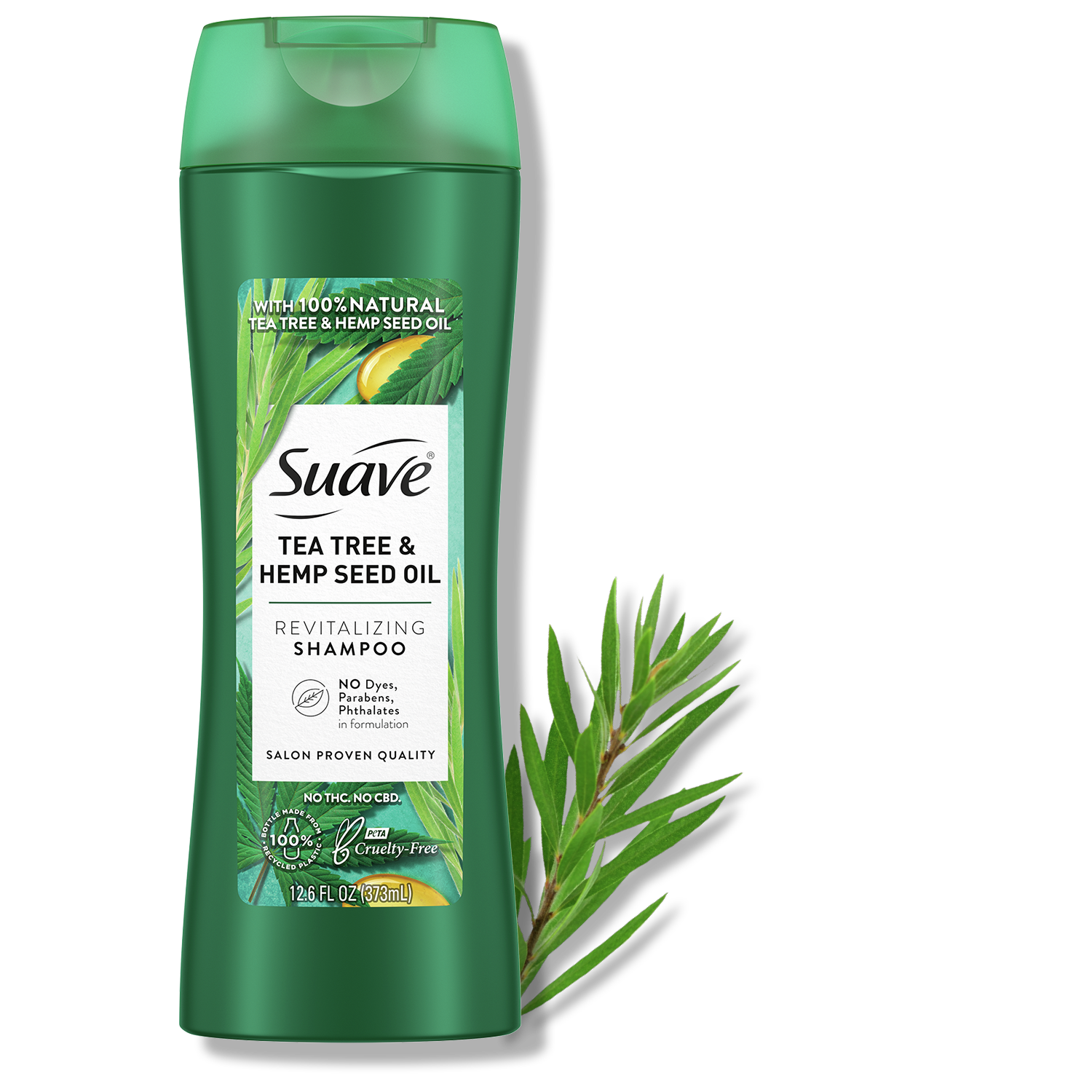 Suave Professionals Shampoo Tea Tree & Hemp Seed Oil 12.6Oz/373Ml