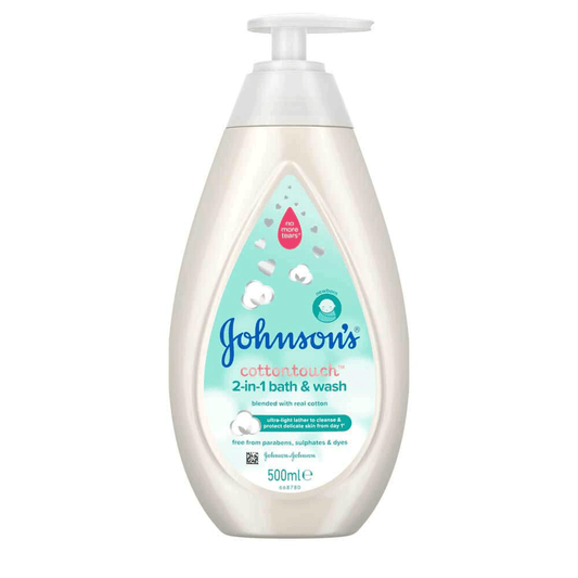 Johnsons Cotton Touch 2In1 Bath & Wash 500Ml - Highfy.pk
