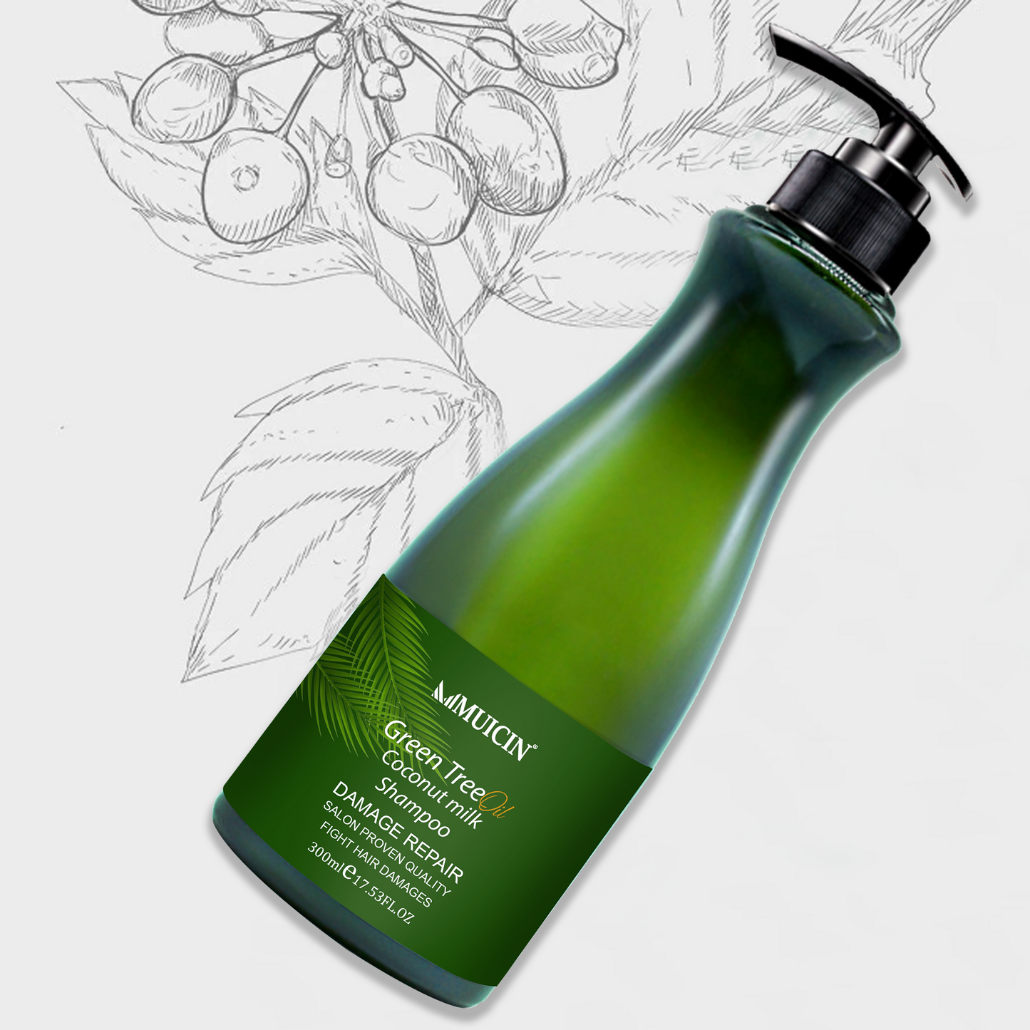 MUICIN - Green Tea & Coconut Milk Hair Shampoo - 300ml