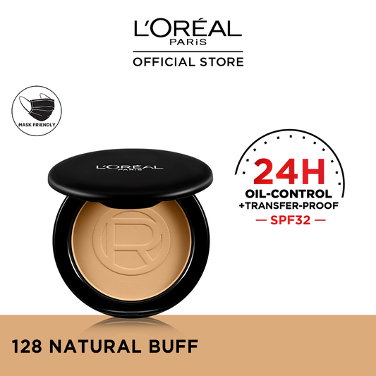 L'Oreal Paris Infallible 24H Oil Killer High Coverage Face Powder - 128 Natural Buff - Highfy.pk