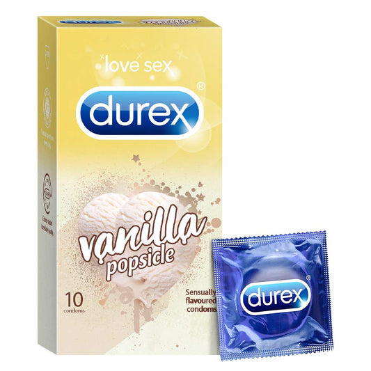 Durex Vanilla Popsicle Flavoured - 10 Condoms - Highfy.pk