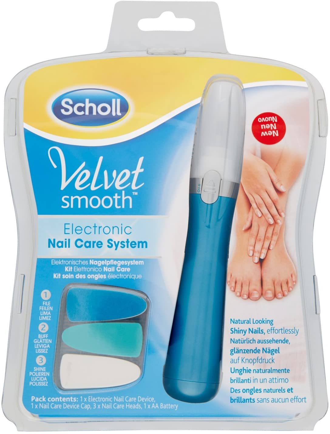 Scholl Velvet Electronic Nail Care System, Blue - Highfy.pk