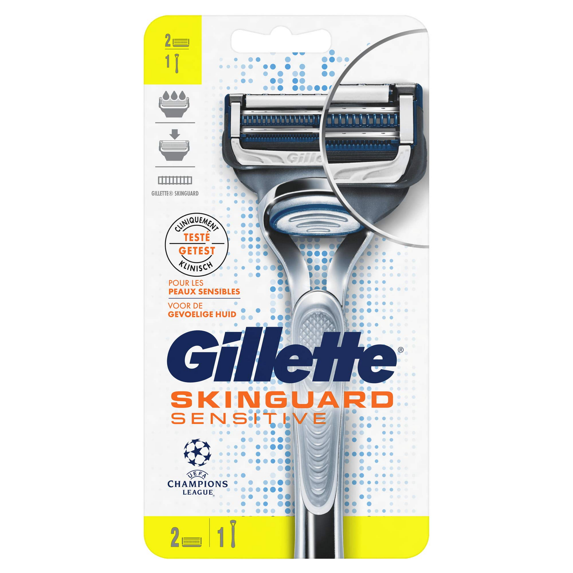 Gillette Skinguard Sensitive Razor 1 Handle & 2 Blade Refills - Highfy.pk