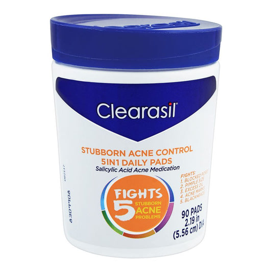 Clearasil Acne Control 5In1 Daily Pads Fights 5 Acne Problems 90 Pads - Highfy.pk