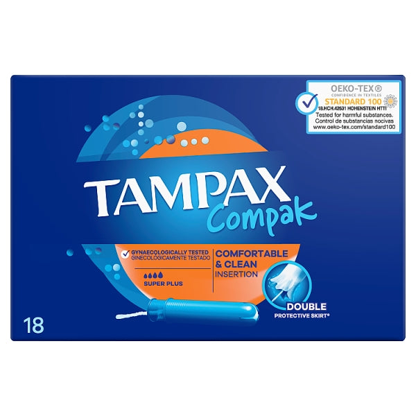 Tampax Compak Comfortable & Clean Insertion Super Plus 18'S - Highfy.pk