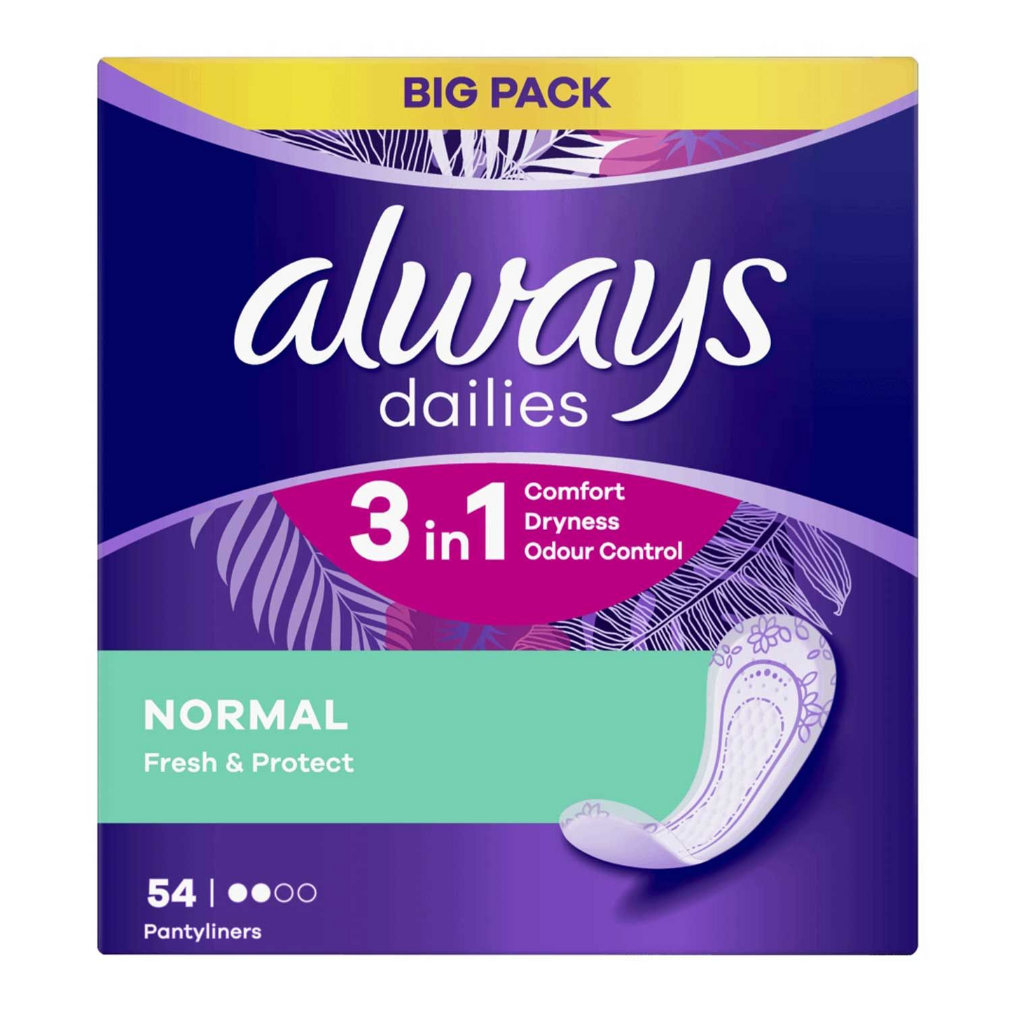 Always - Dailies Normal Fresh & Protect Panty Liners X Pack Of 54 - Highfy.pk