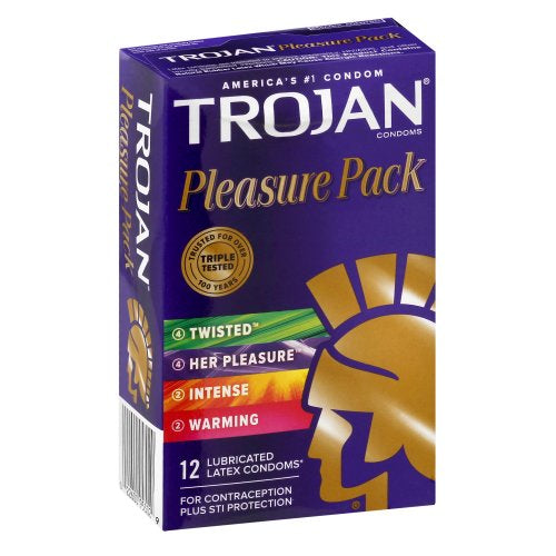 Trojan Pleasure Pack Lubricated Condoms 12S - Highfy.pk