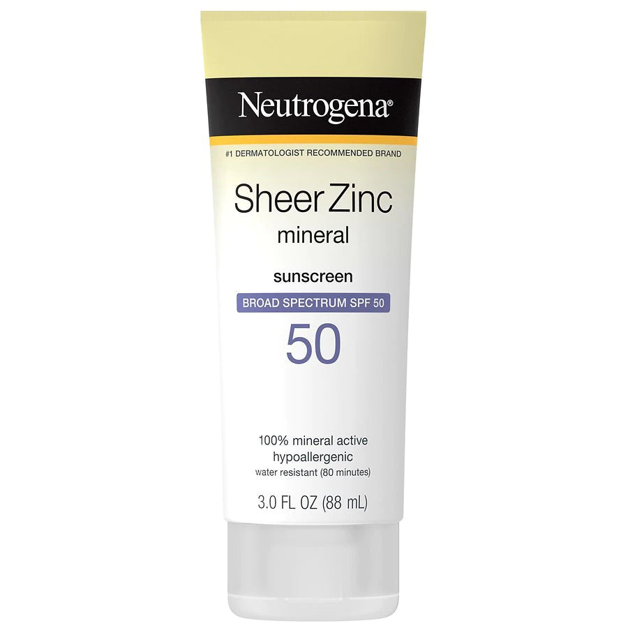Neutrogena Sheer Zinc Mineral Sunscreen Lotion Spf 50 (88Ml) - Highfy.pk