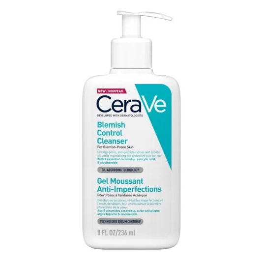 Cerave - Blemish Control Face Cleanser With 2 Salicylic Acid & Niacinamide For Blemish-Prone Skin 236Ml - Highfy.pk