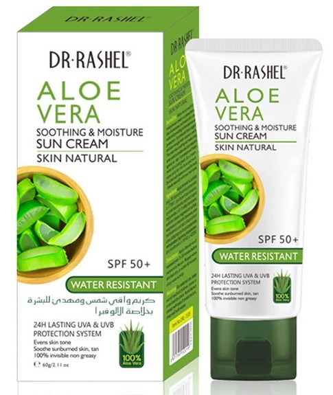 Dr Rashel Aloe Vera Soothing & Moisture Sun Cream Water Resistant 60 G Spf 50+ - Highfy.pk