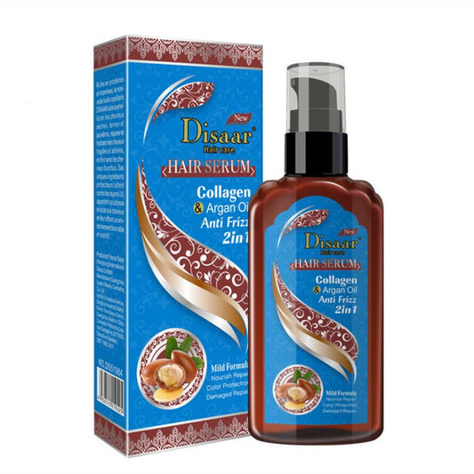 Disaar Hair Serum 2In1 Collagen & Argan Oil Anti Frizz Mild Formula 120Ml - Highfy.pk