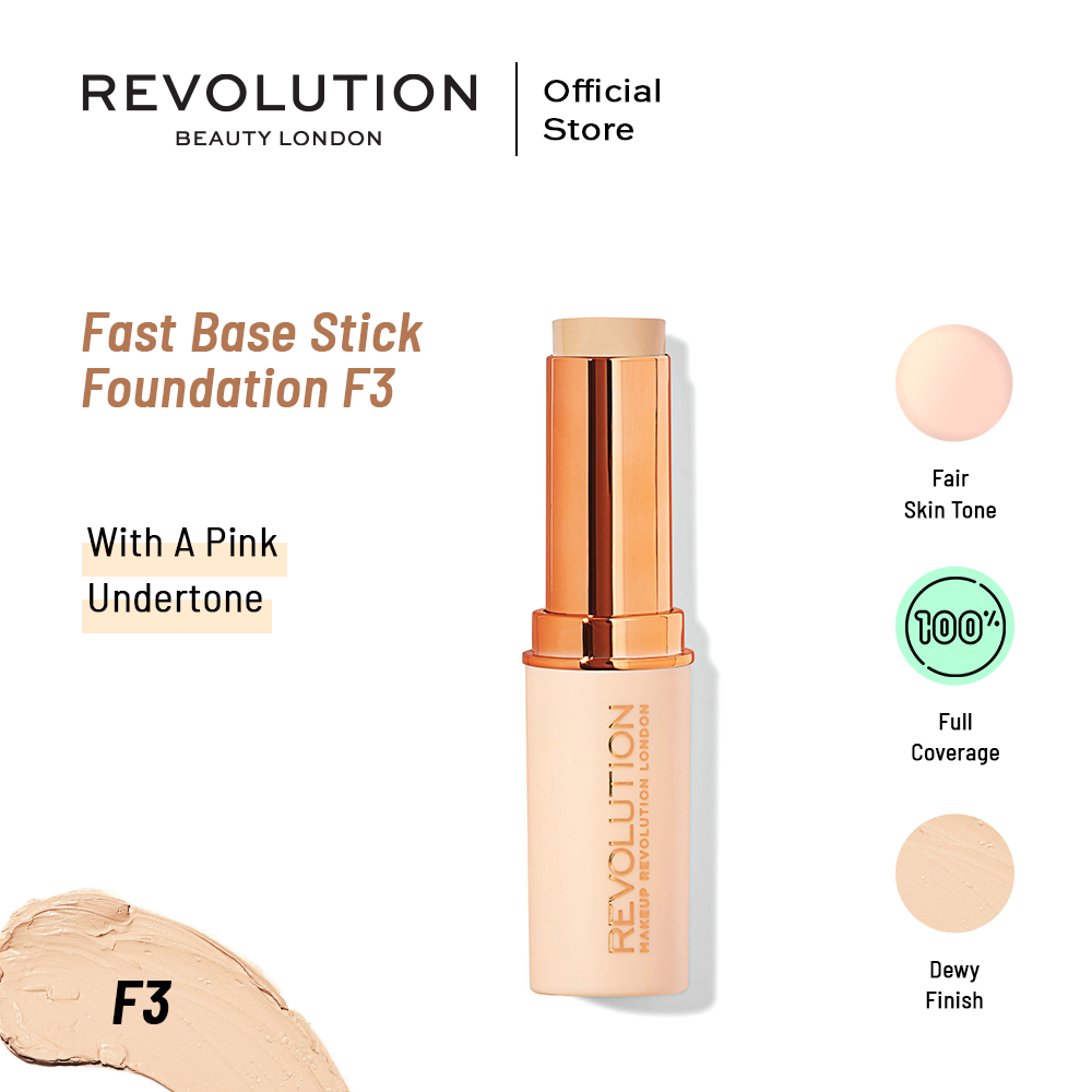 Makeup Revolution Fast Base Stick Foundation - F3 - Highfy.pk