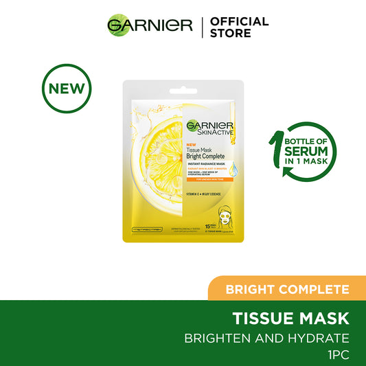 Garnier Skin Active Bright Complete Tissue Face Mask - For Brighter Skin - Highfy.pk