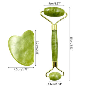 Facial Beauty - Pack Of Jade Face Roller & Gua Sha - Highfy.pk