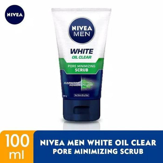 Nivea For Men Pore Minimizing Scrub White Oil Clear 100Ml - Highfy.pk