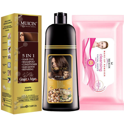 MUICIN - 5 in 1 Hair Color Shampoo With Ginger & Argan Oil