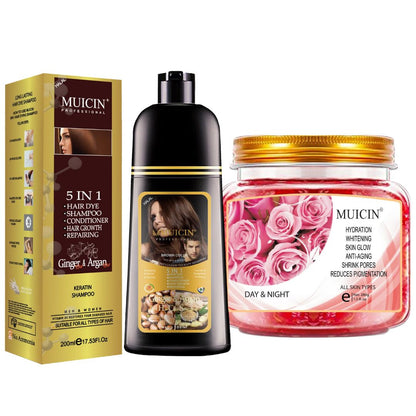 MUICIN - 5 in 1 Hair Color Shampoo With Ginger & Argan Oil