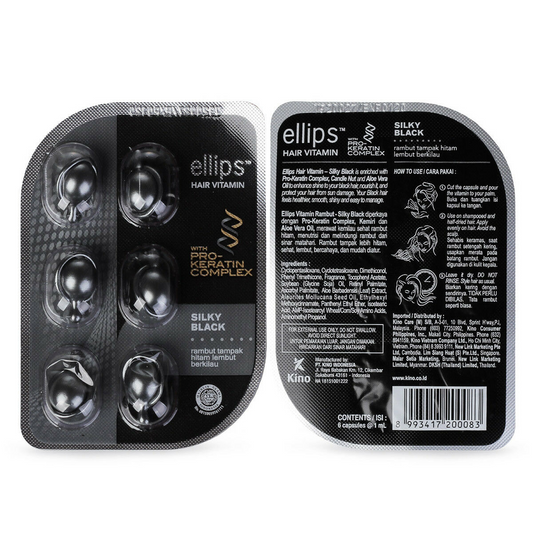 Ellips Hair Vitamin Capsule Shiny Black With Kemiri & Aloe Vera Oil 12 S (Black) - Highfy.pk