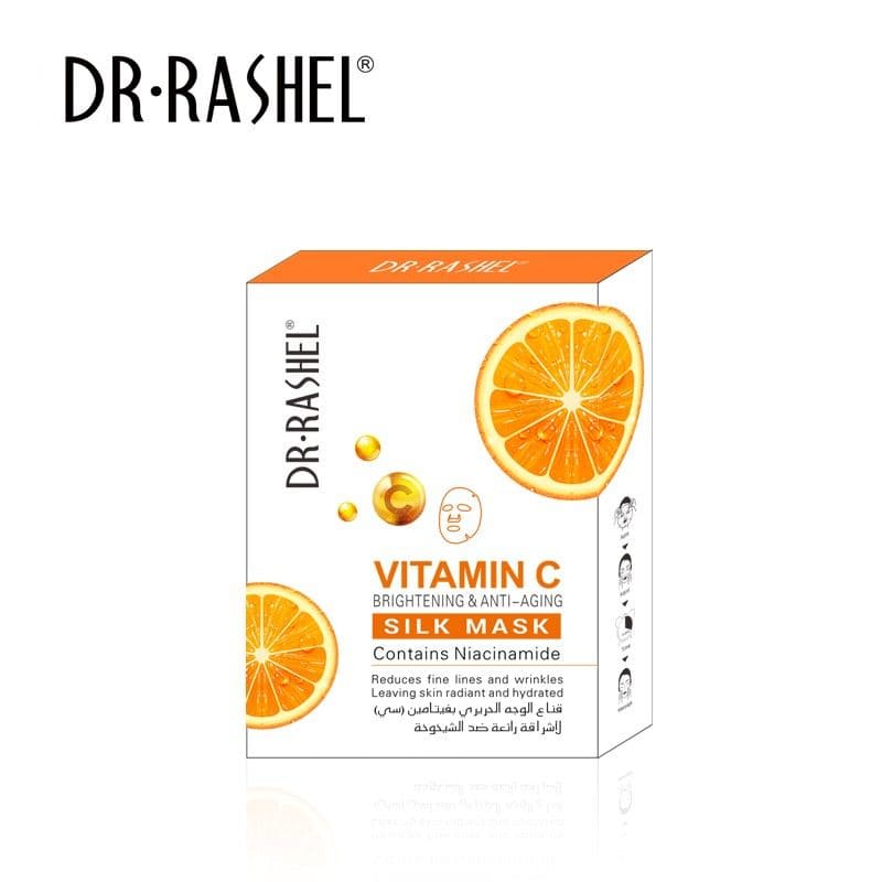 Dr. Rashel Vitamin C Brightening & Anti Aging Silk Mask - Pack Of 5Pcs - Highfy.pk