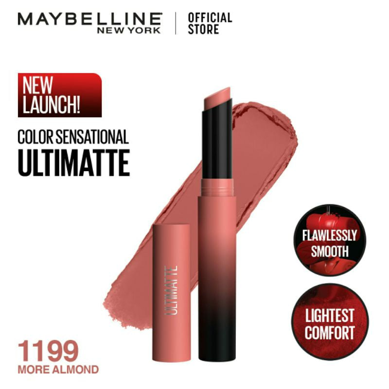 Maybelline New York Color Sensational Ultimatte Slim Lipstick 1199 More Almond - Highfy.pk