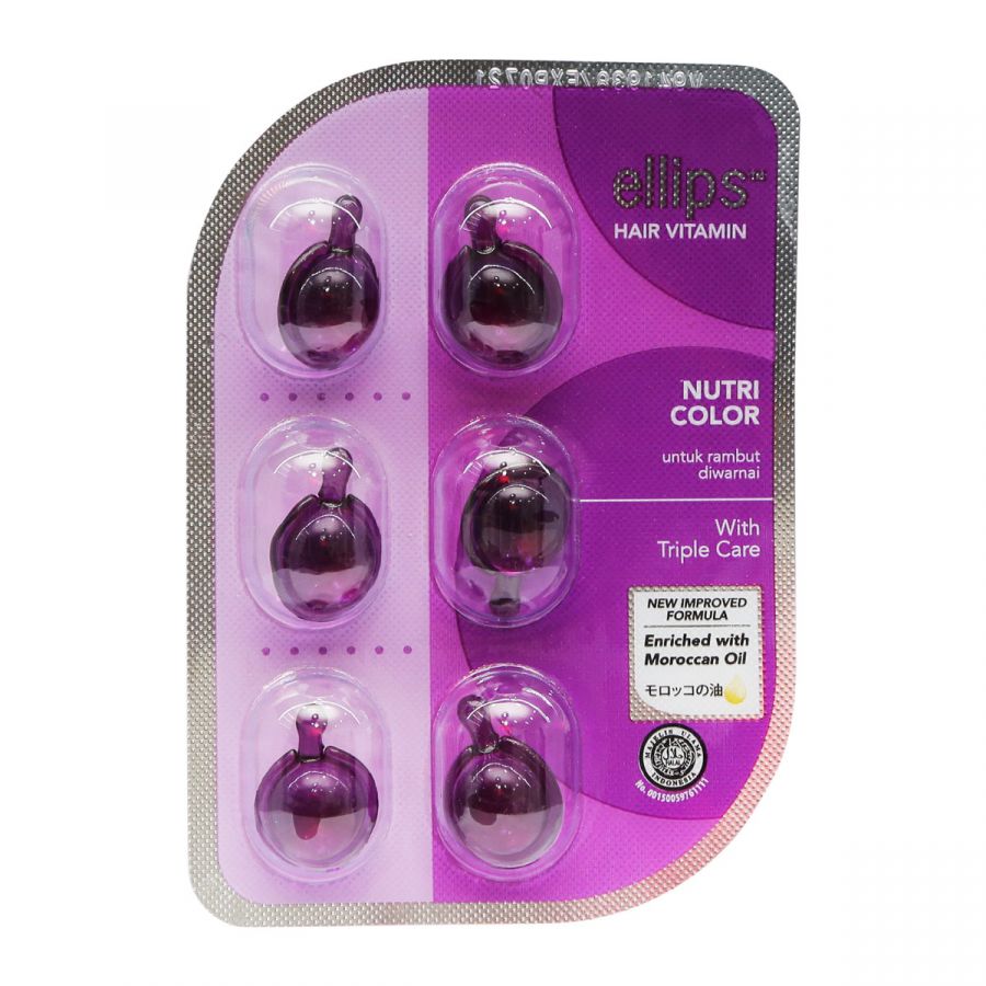 Ellips Hair Vitamin Capsule Nutri Color With Triple Care 6'S (Purple) - Highfy.pk