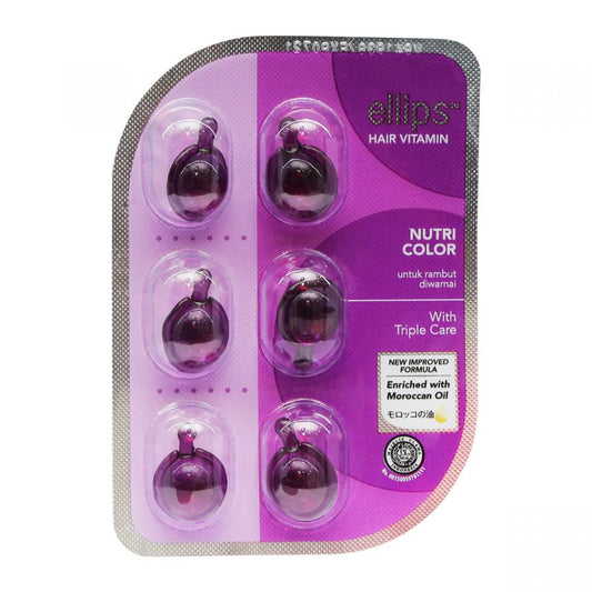Ellips Hair Vitamin Capsule Nutri Color With Triple Care 6'S (Purple) - Highfy.pk