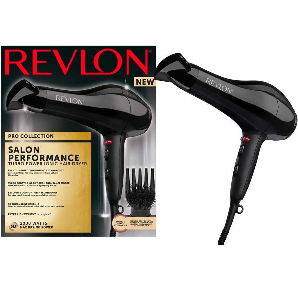 Revlon Pro Collection Salon Performance Turbo Ionic Super Lightweight Hair Dryer, 2000 W - Highfy.pk