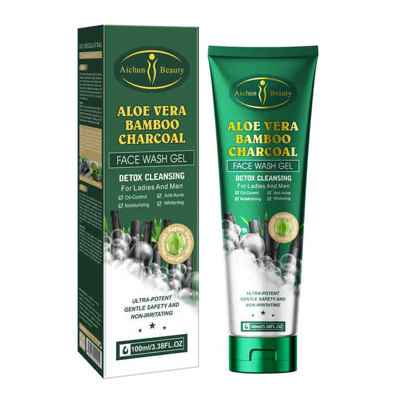Aichun Beauty Face Wash Gel Aloe Vera Bamboo Charcoal 100Ml - Highfy.pk