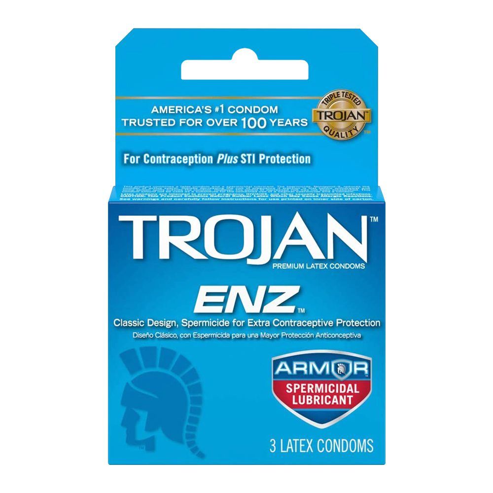 Trojan Enz Armor Spermicidal  Lubricant 3 Count - Highfy.pk