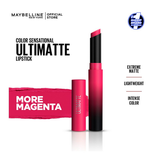 Maybelline New York Color Sensational Ultimate Matte Lipstick, 399 More Magenta - Highfy.pk